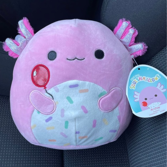 Party City Exclusive Squishmallow 8” Archie the Pink Axolotl Birthday Balloon - Picture 1 of 1
